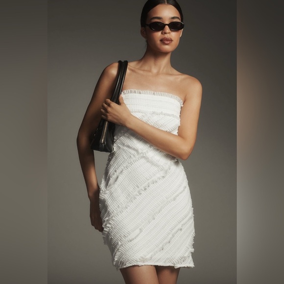 Anthropologie ENDLESS ROSE STRAPLESS TEXTURED FITTED MINI DRESS NWT - Picture 11 of 11